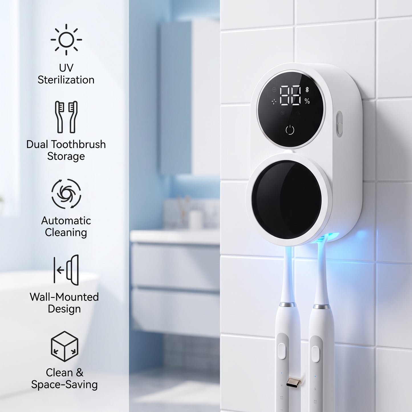 Dual Smart Toothbrush Sanitizer