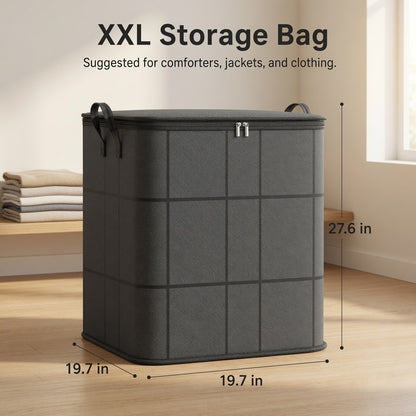 Spacious Moving Storage Bin, Zippered Organizer for Quilts, Bedding & Sweaters